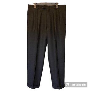 Jos. A Bank Wool Cashmere Men's Dark Gray Slack Dress Pants Size 36x29.5 Cuffed